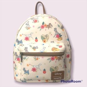 loungefly disney pets & floral mini backpack